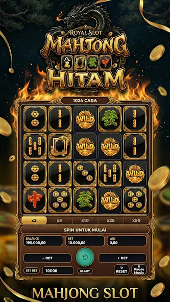 Royal Slots Mahjong Hitam screenshot