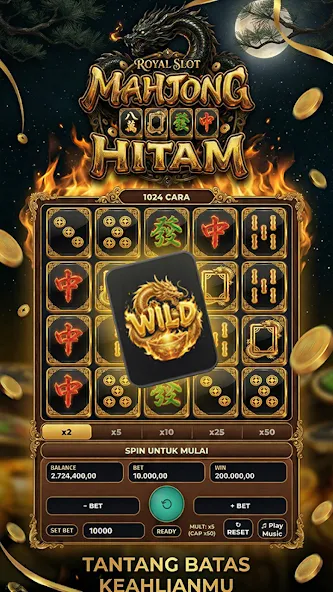 Royal Slots Mahjong Hitam screenshot