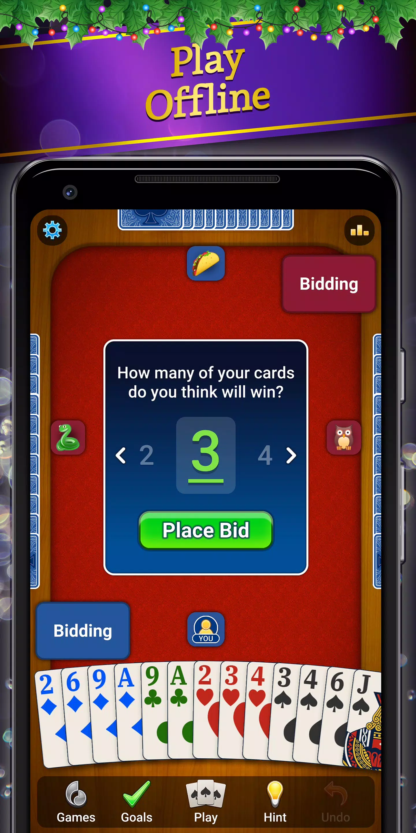 Spades card game online screenshot