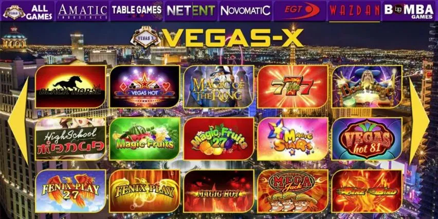 VEGAS-X Online Casino screenshot