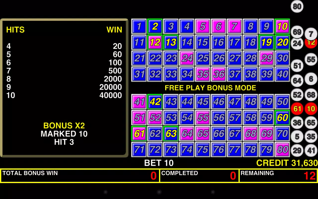 Keno Bonus screenshot