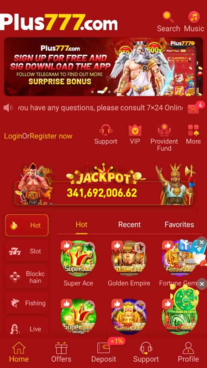 Plus777 screenshot