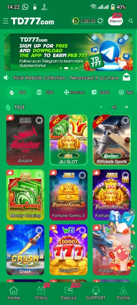 TD777 screenshot