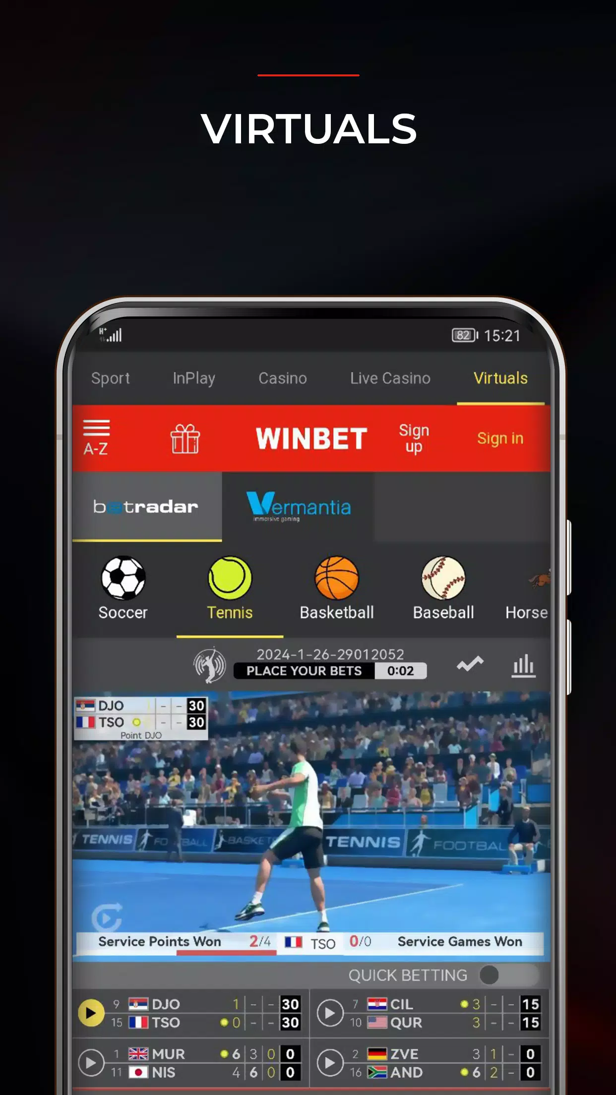 WinBet screenshot