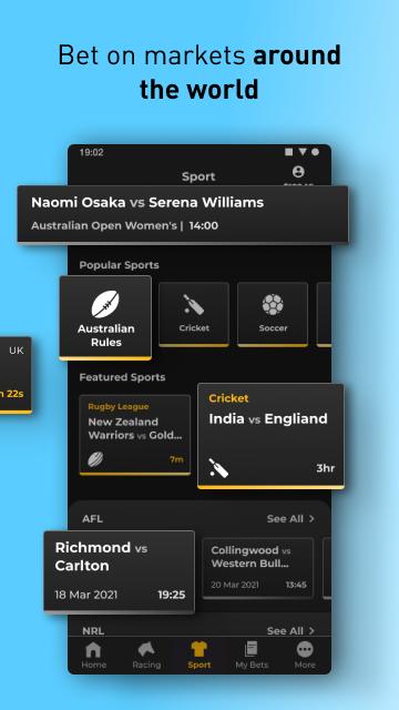 Betfair screenshot