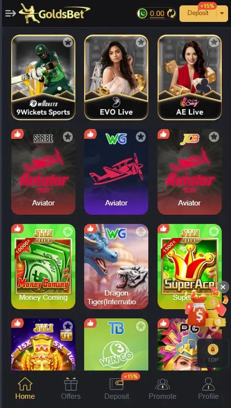 Golds Bet screenshot