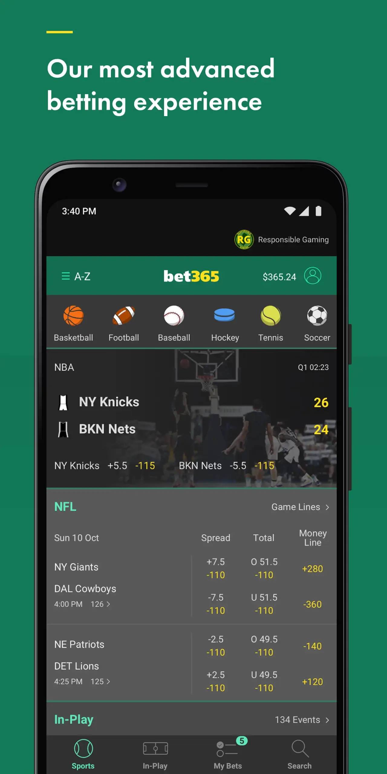 Bet365 screenshot