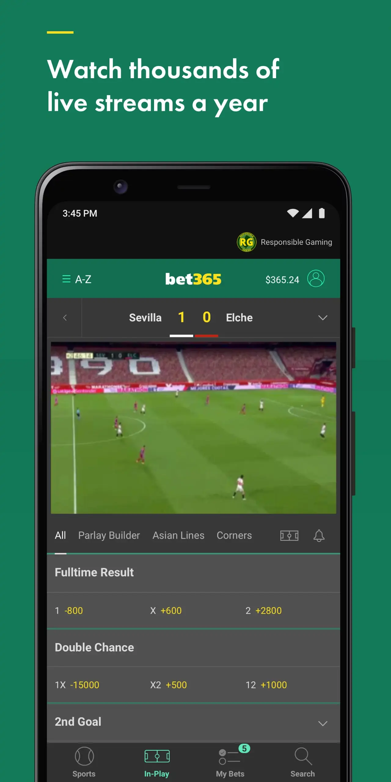 Bet365 screenshot