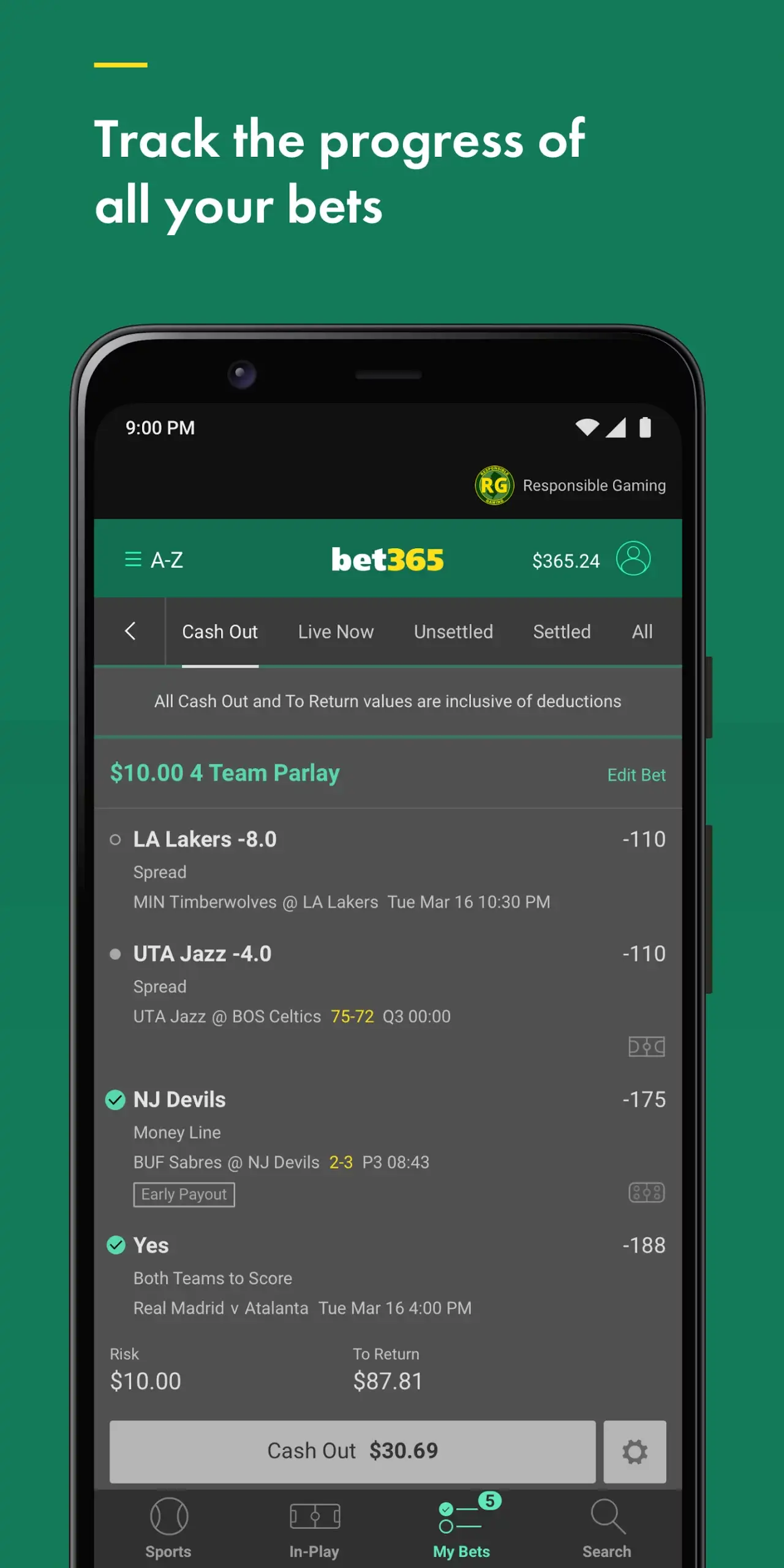 Bet365 screenshot