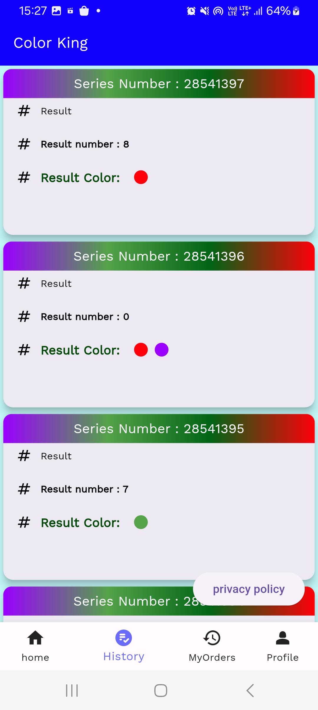 Color Prediction Game screenshot