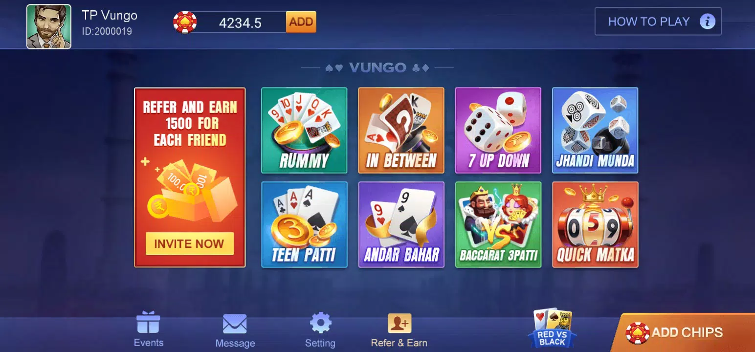Teen Patti Vungo screenshot