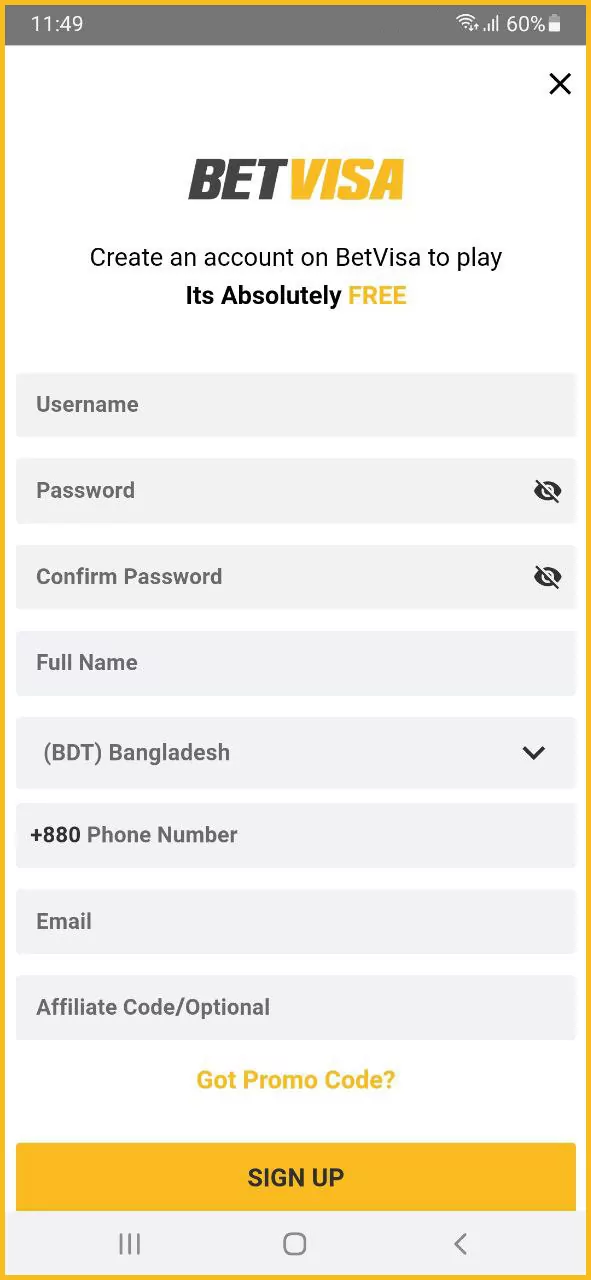 BetVisa screenshot