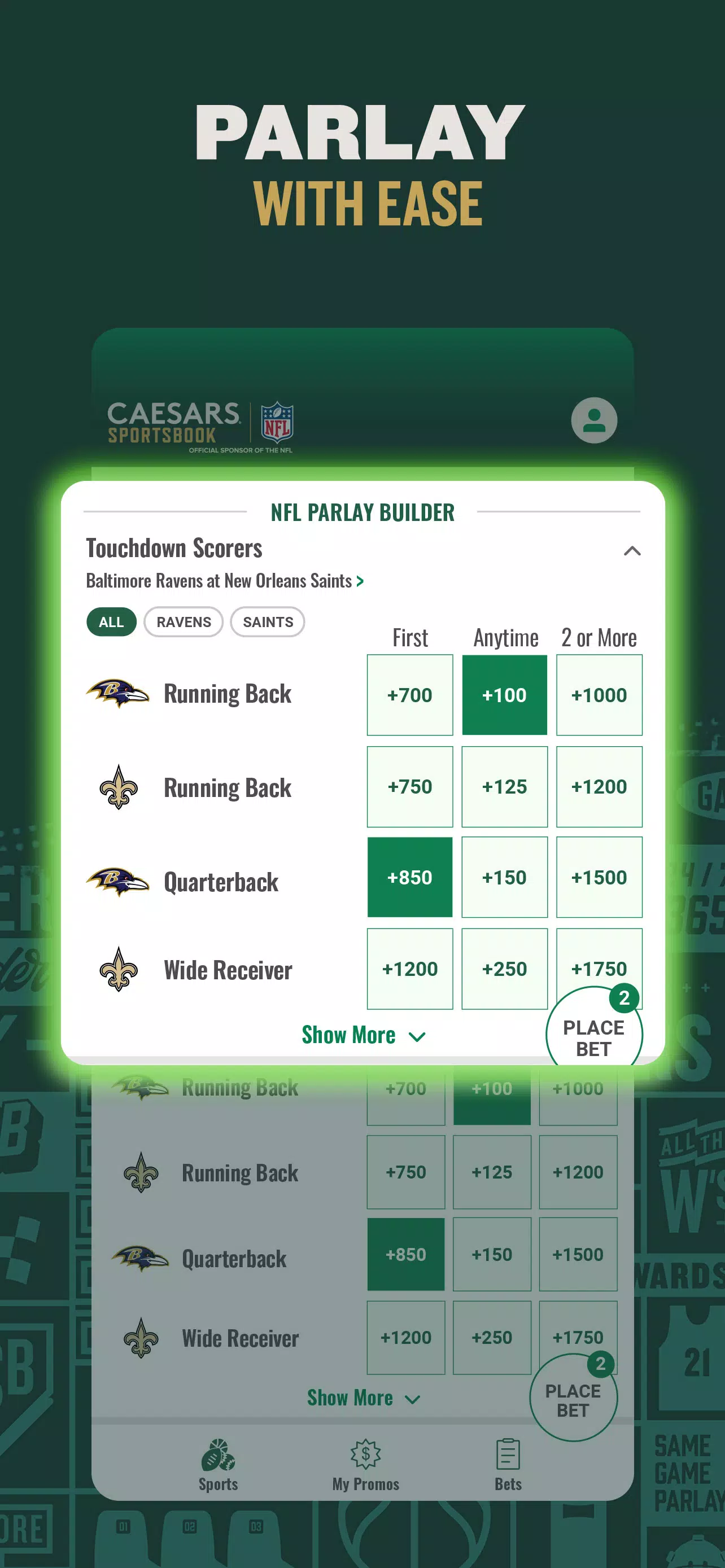 Caesars Sportsbook screenshot