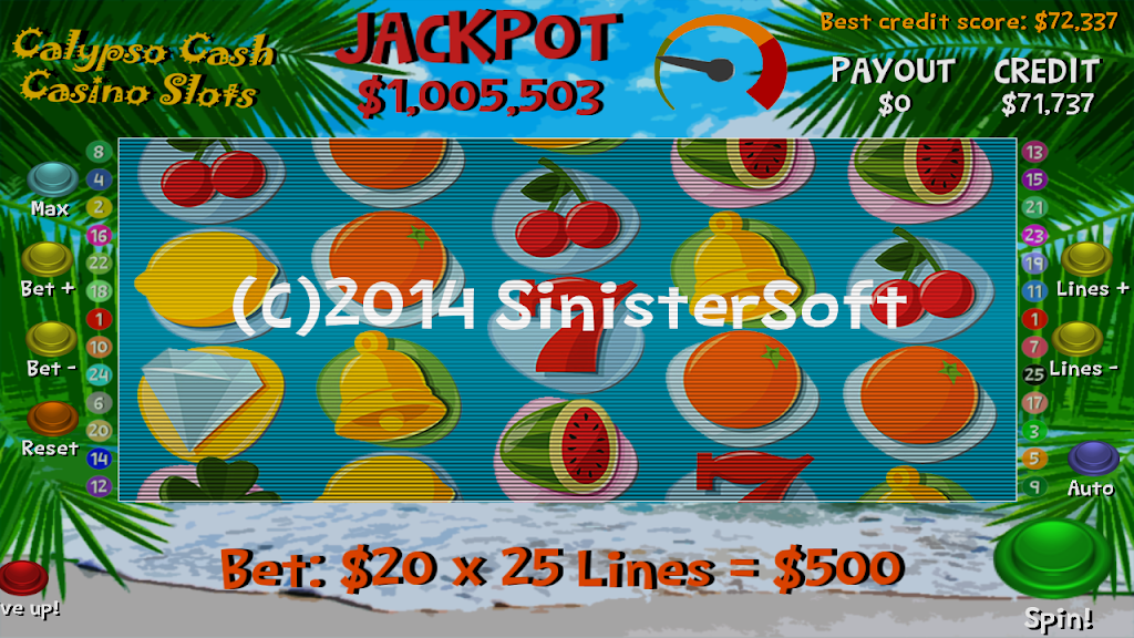 Calypso Cash Casino Slots 1.38 screenshot