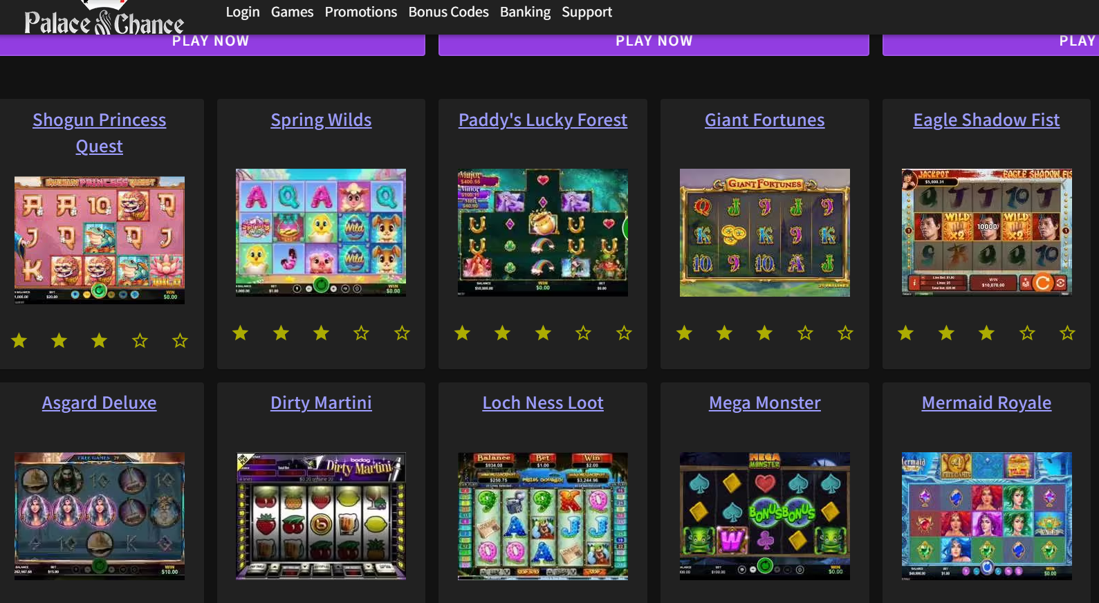 Palace of Chance Casino screenshot