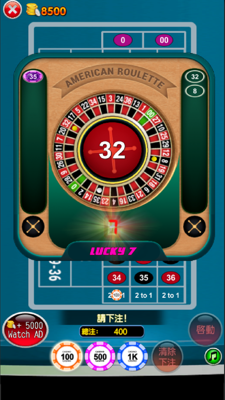 Roulette Casino Game Bar 777 screenshot