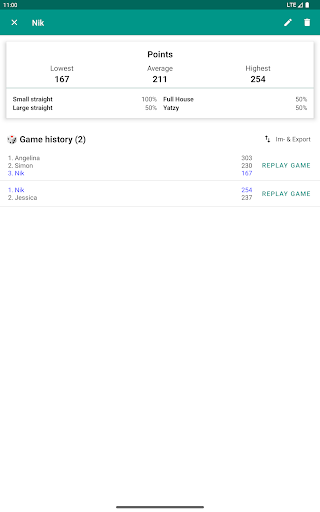 Yatzy Scoring Card - Play Yahtzee screenshot