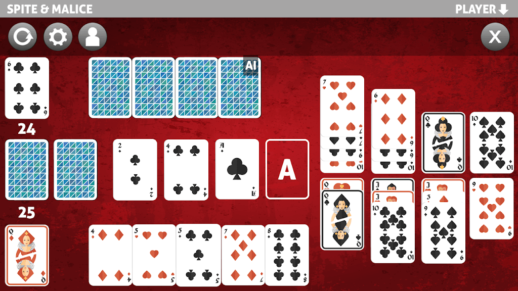 spite and malice card game screenshot