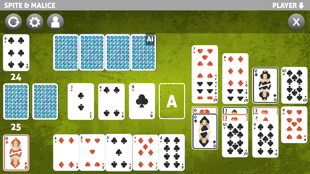 spite and malice card game screenshot