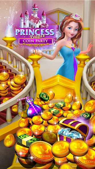Princess Gold Coin Dozer Party Game screenshot