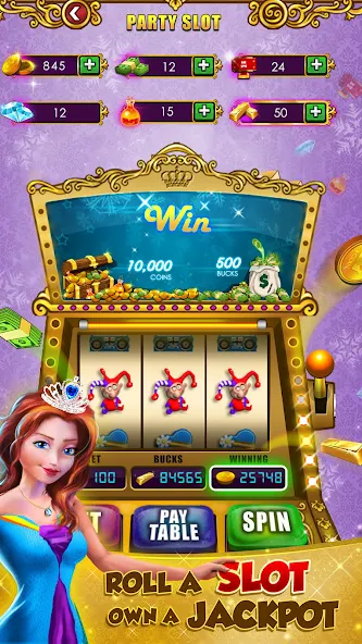 Princess Gold Coin Dozer Party Game screenshot