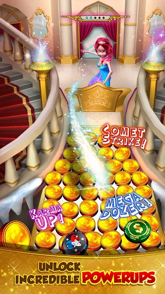 Princess Gold Coin Dozer Party Game screenshot