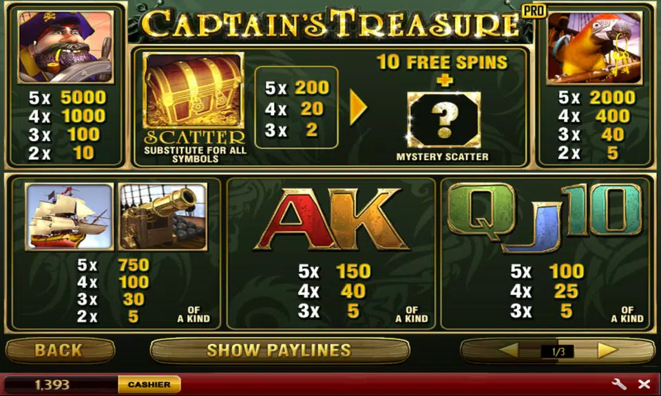 Captain's Treasure Slots screenshot