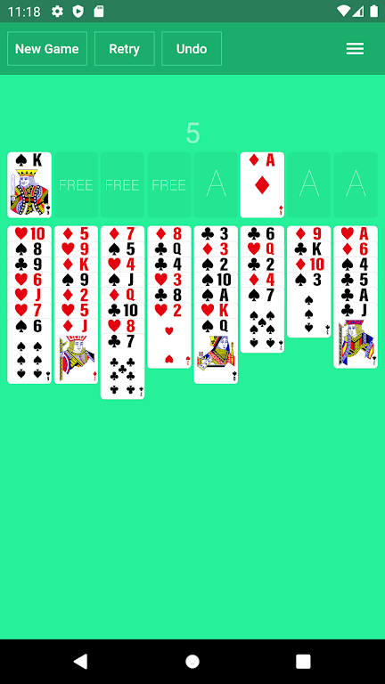FreeCell.Cards game. Solitaire screenshot