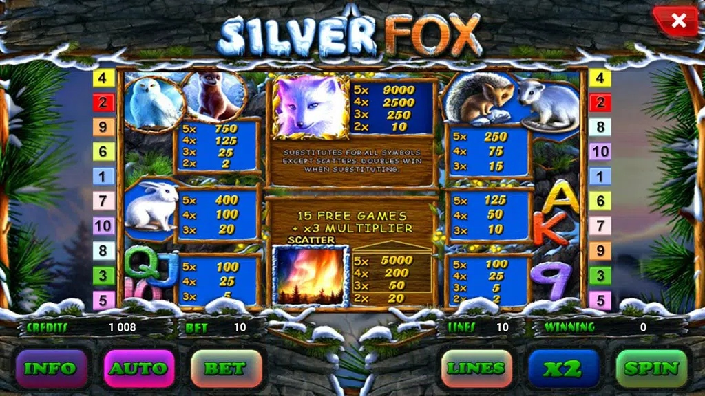 Silver Fox slot screenshot