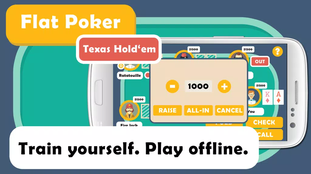 Flat Holdem Poker Offline screenshot
