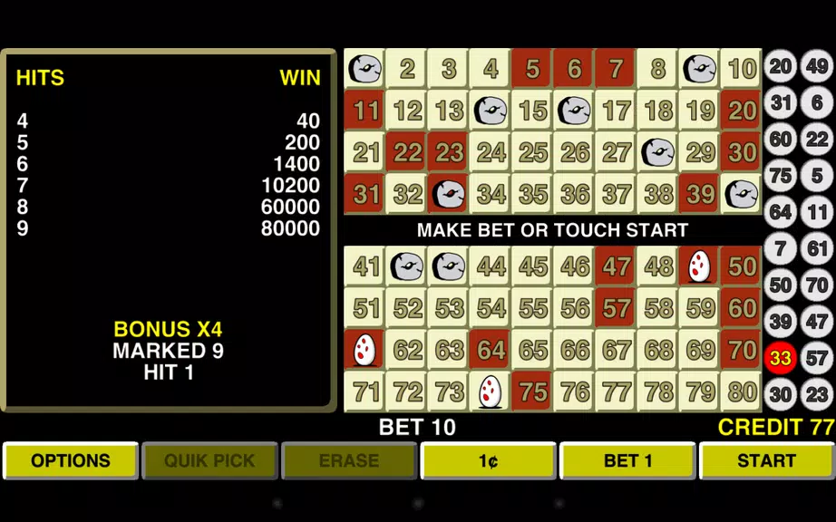 Keno Eggs Las Vegas Casino screenshot
