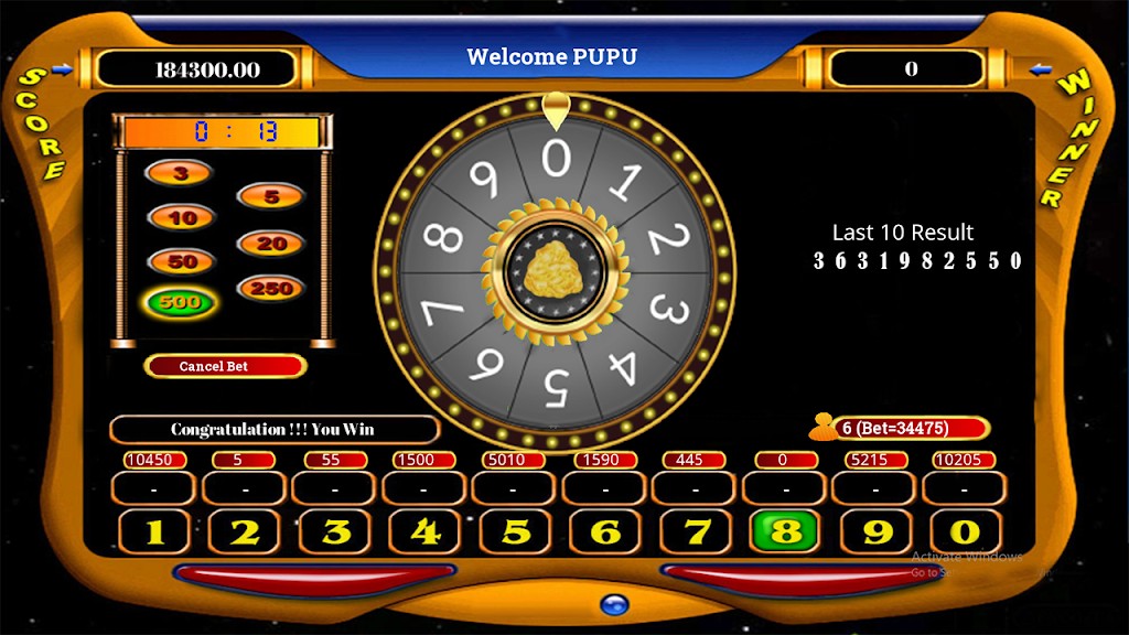 mini roulette machine screenshot