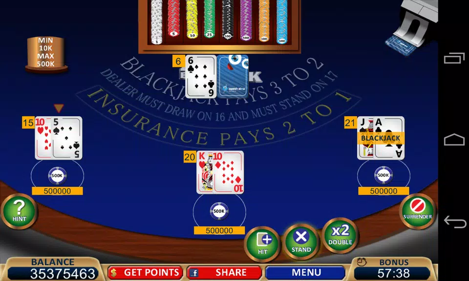 Blackjack 21+ Casino Card Game screenshot